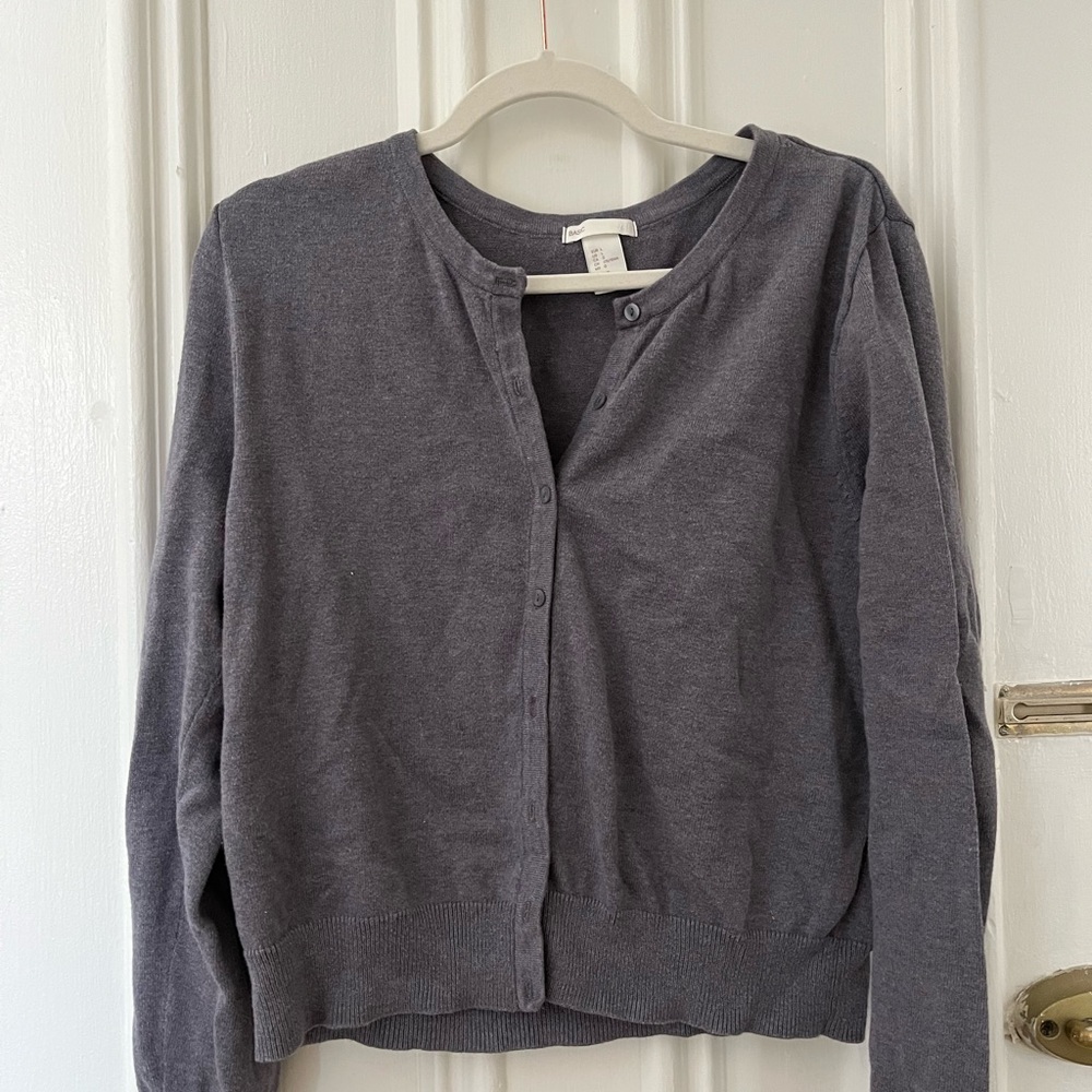 H&M gray cardigan size L cropped